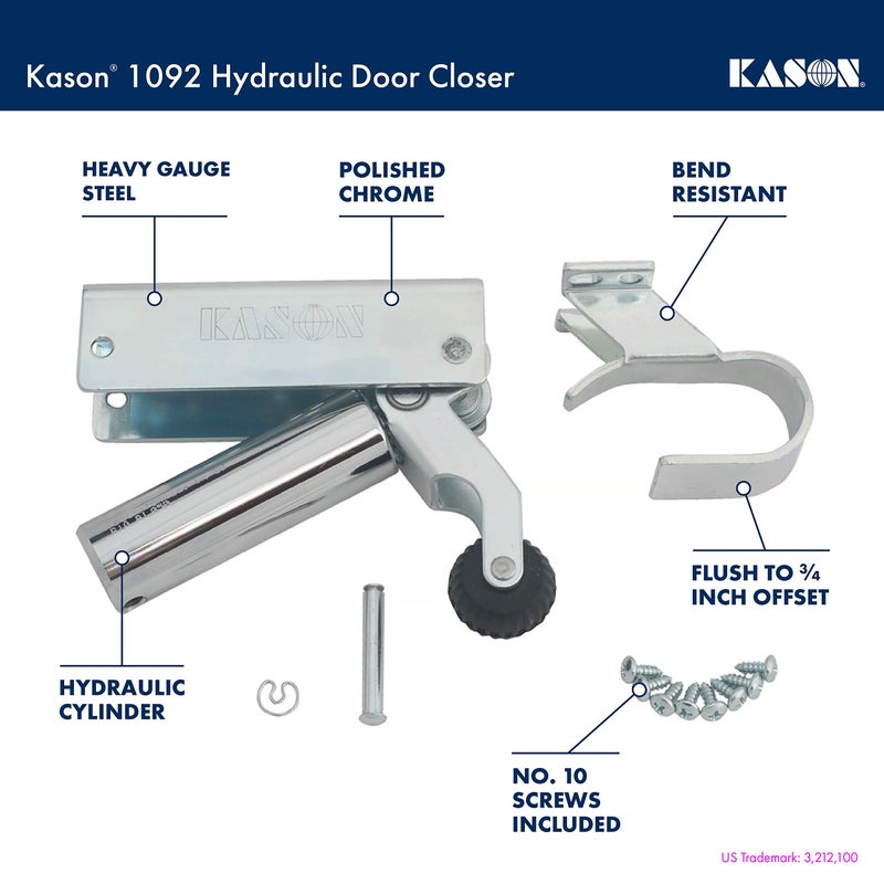 KASON كاسون 1092 غالق باب هيدروليكي، مسطح حتى 3/4 بوصة انحراف - Image 2